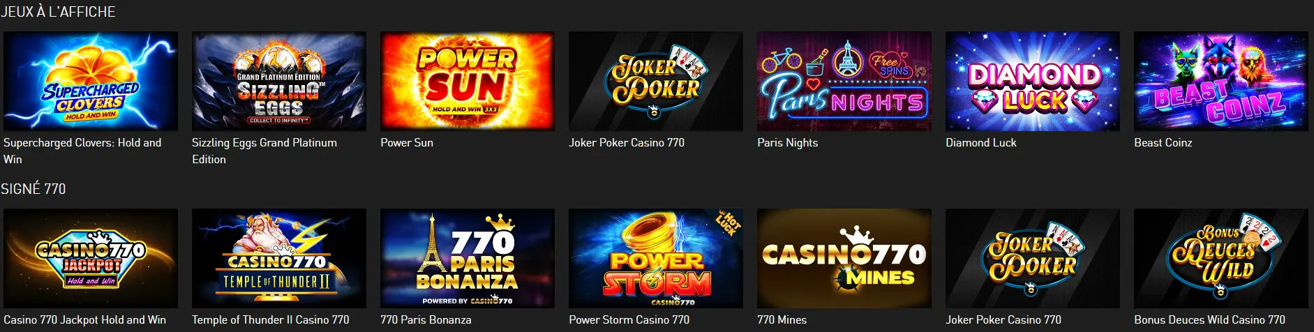 meilleures machines à sous 770 Casino